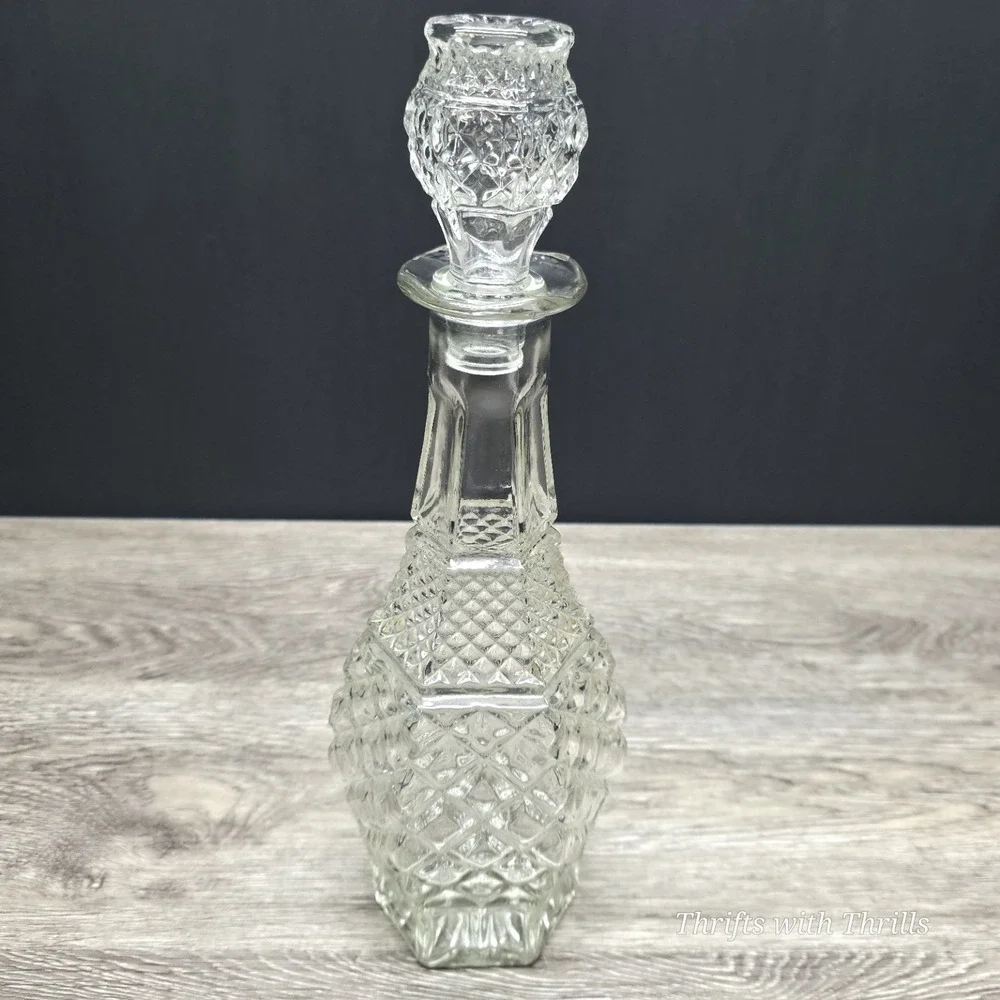 Vintage Anchor‎ Hocking Wexford Crystal Wine Decanter Bottle